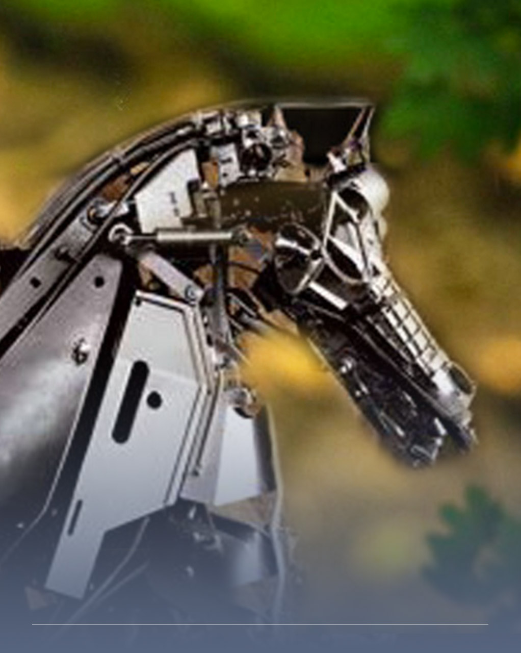Immagine di un cavallo meccanico di metallo