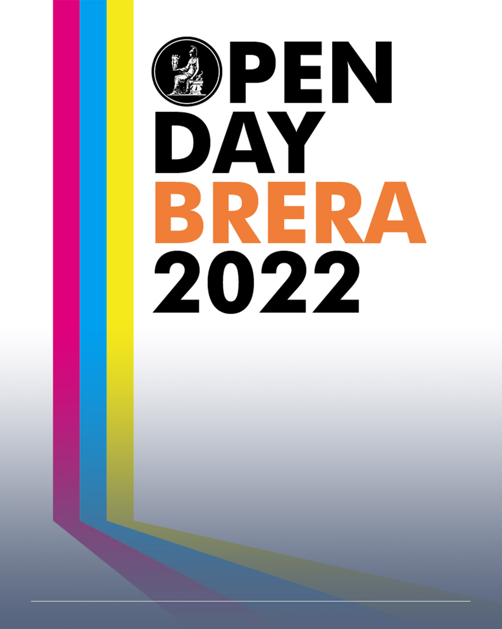 immagine con scritta Open day Brera 2022 e fasce colorate