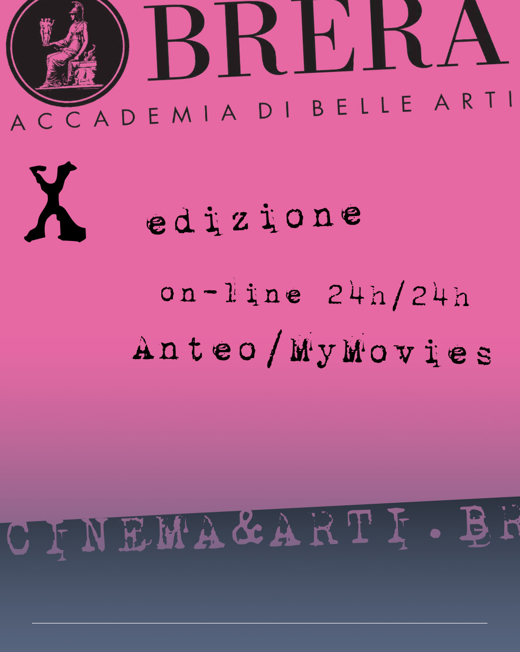 logo accademia di brera per la decima edizione dell'iniziativa su sfondo fucsia 