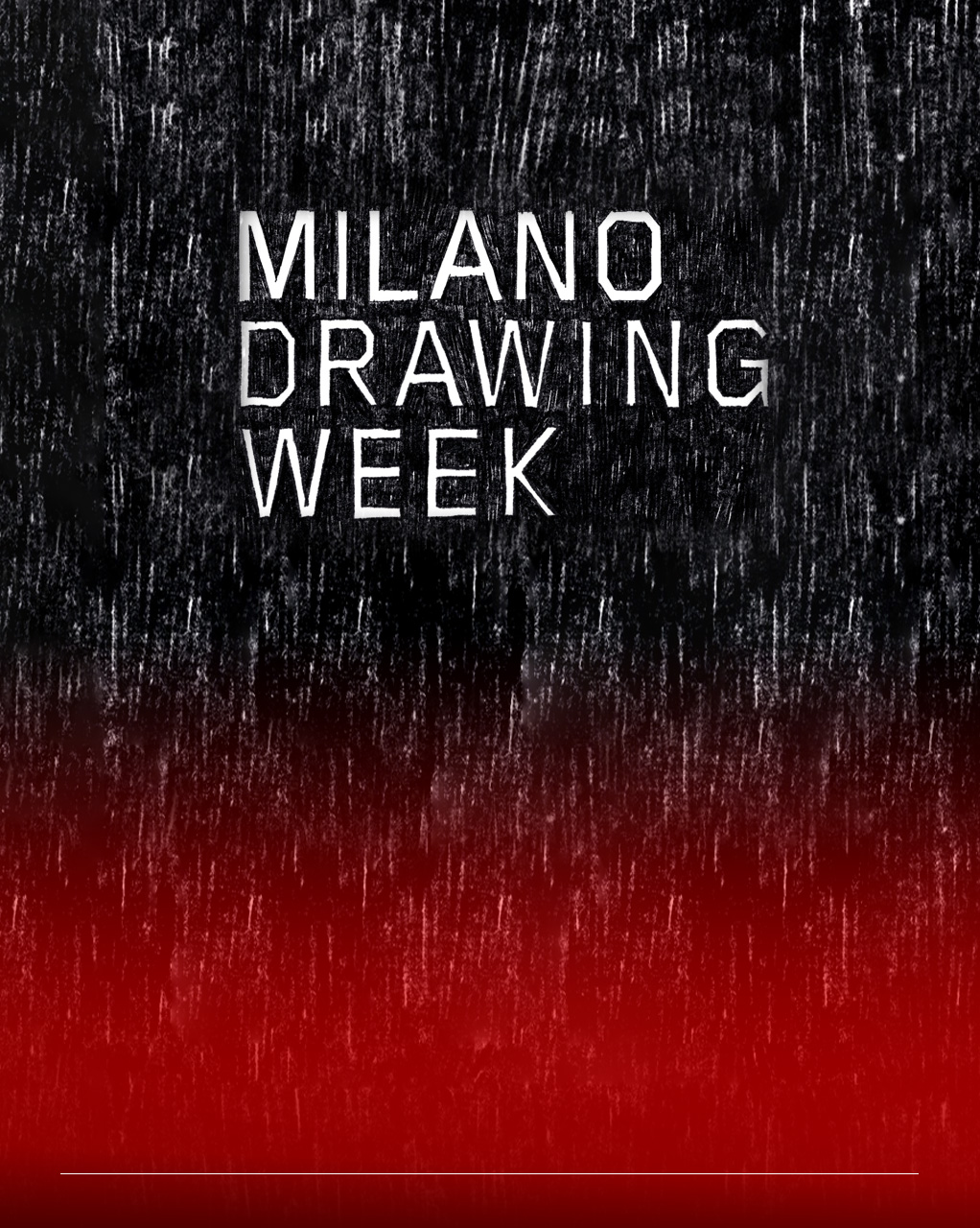 Immagine disegnata con sfondo nero e dicitura milano Drawing week