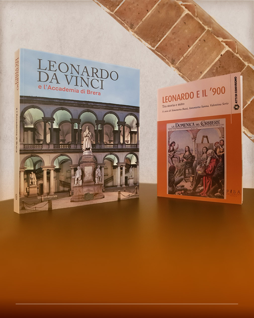 Fotografia dei due libri su Leonardo 