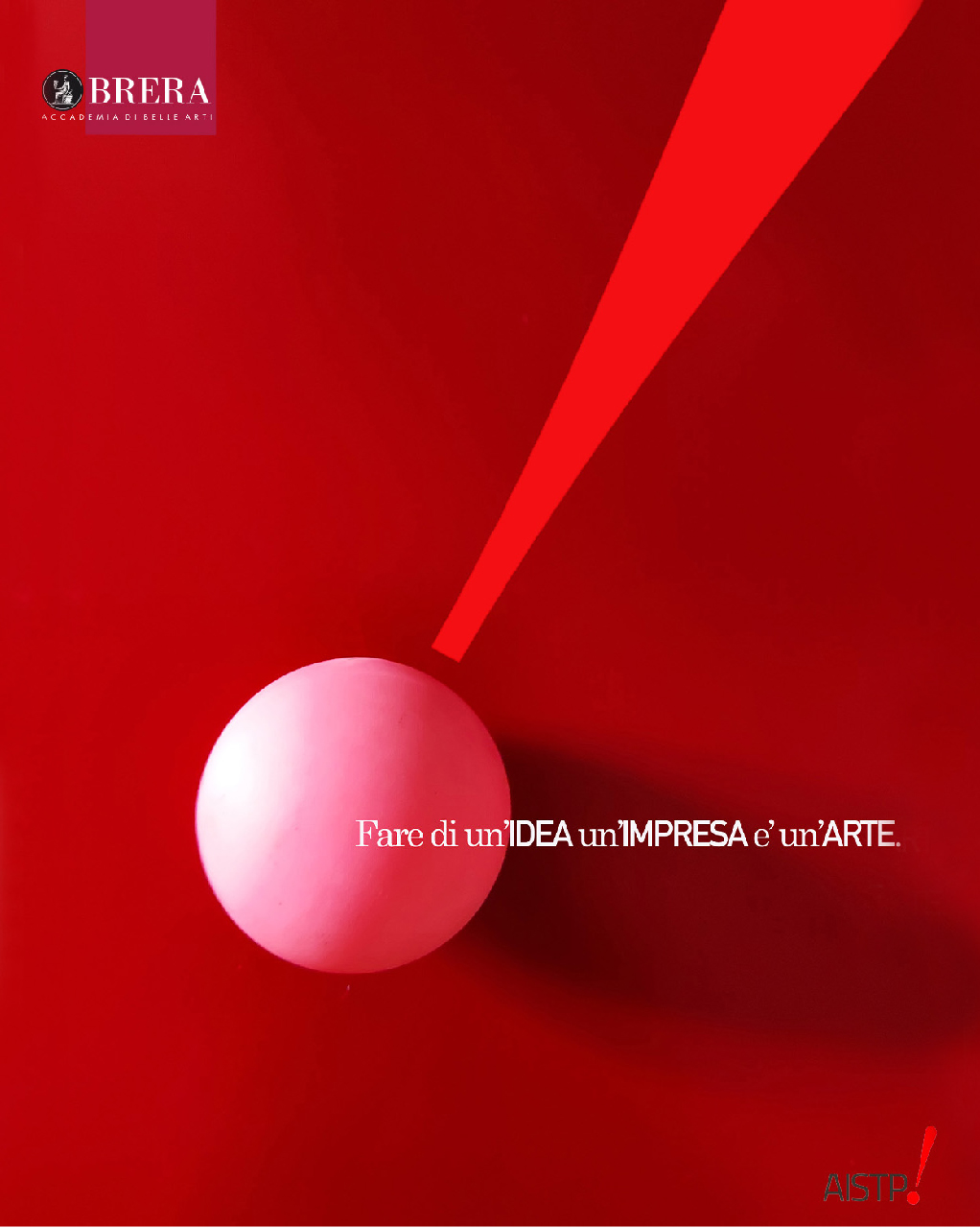 Immagine astratta rossa con una sfera illuminata